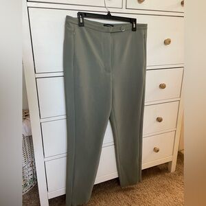 Club Monaco Pleated Sage Grey Green Button Trousers